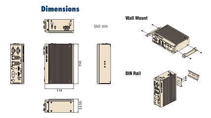 Встраиваемый компьютер на DIN-рейку ARK-1220L-S6A2