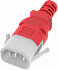 Кабель P-Lock, 0,5м, красный, 1мм²,  1 x IEC C-14, 1 x IEC C-15
