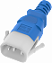 Кабель P-Lock, 2,5м, синий, 1мм²,  1 x IEC C-14, 1 x IEC C-13