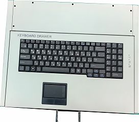 Промышленная клавиатура K-TEK-1U-KB-TP-PL-B-US/RU-USB-RAL7035 drawer