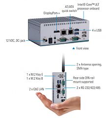 Ультракомпактный встраиваемый компьютер eBOX100-51R-DC-7300U