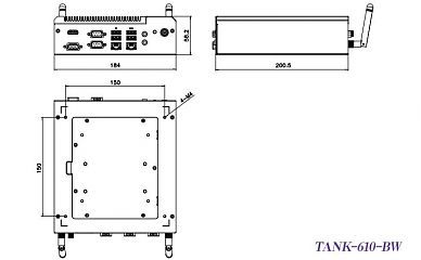 Компактный встраиваемый компьютер TANK-610-BW-N3/2G