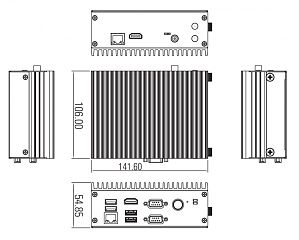 Ультракомпактный встраиваемый компьютер eBOX560-512-FL-DC-7100U-with power supply