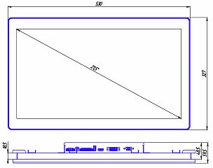Российский промышленный монитор SDA-22W-TC [I-HL-AG-OB-30PS-WT2-R50]