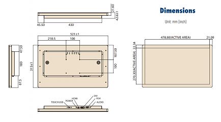 Промышленный монитор IDP31-215WP25HIB2