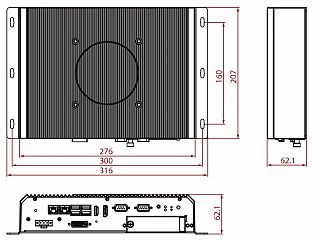 Компактный встраиваемый компьютер  I330EAC-ITW/16GB/512GB