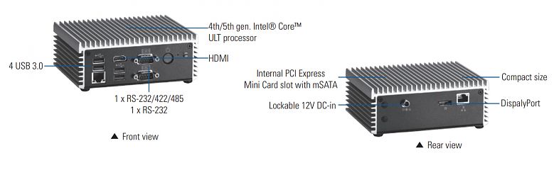 Ультракомпактный встраиваемый компьютер eBOX560-880-FL-5010U-EU