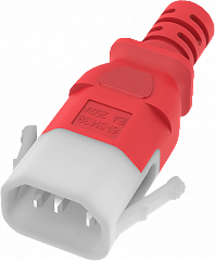 Кабель P-Lock, 1м, красный, 1мм²,  1 x IEC C-14, 1 x IEC C-15