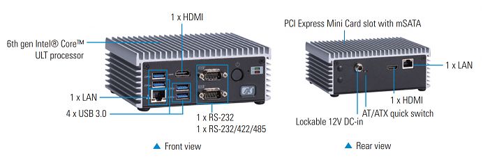 Ультракомпактный встраиваемый компьютер eBOX560-500-FL-DC-6100U