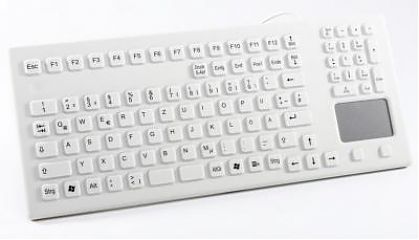 Клавиатура пылевлагозащищённая TKG-107-TOUCH-IP68-WHITE-USB-US/CYR (KG22307)