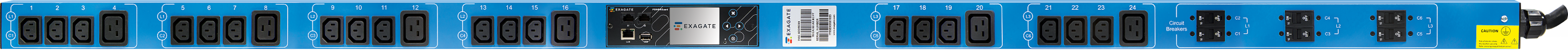 PWG-9116-336-96-SIP POWERGuard PDU, 16A Single Phase ZeroU, 42 x IEC Sockets (36 x C13 - 6 x C19), Inlet Metering (BLUE)