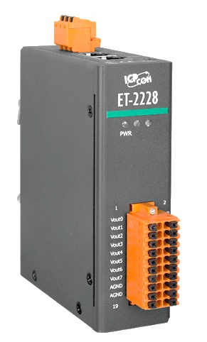 Ethernet-модуль ввода-вывода с 4/8-канальными аналоговыми выходами ICP DAS