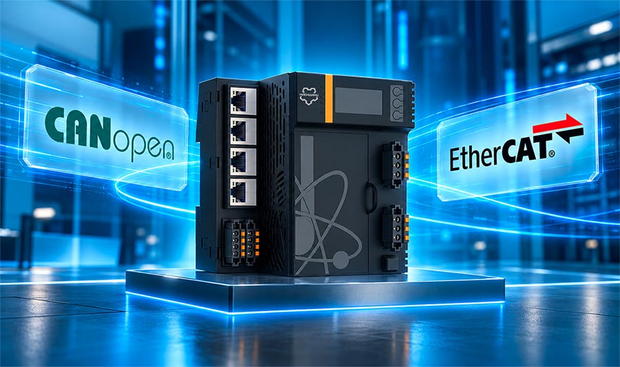 PLC374 контроллер ЛАДОГА PLC374 - это новый контроллер ЛАДОГА для распределенной автоматизации с поддержкой EtherCAT и CANopen и часами реального времени